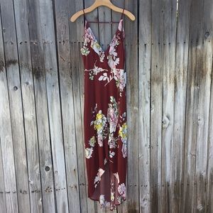 NWT Astr Lucia Ruffle Floral Print Maxi Dress S